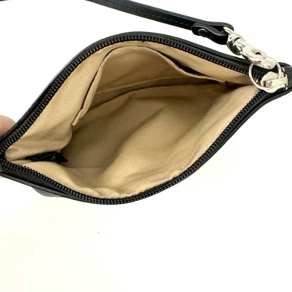 COACH Pleated Black Leather
Wristlet Wallet Clutch with Wrist Strap - Picture 7 of 7